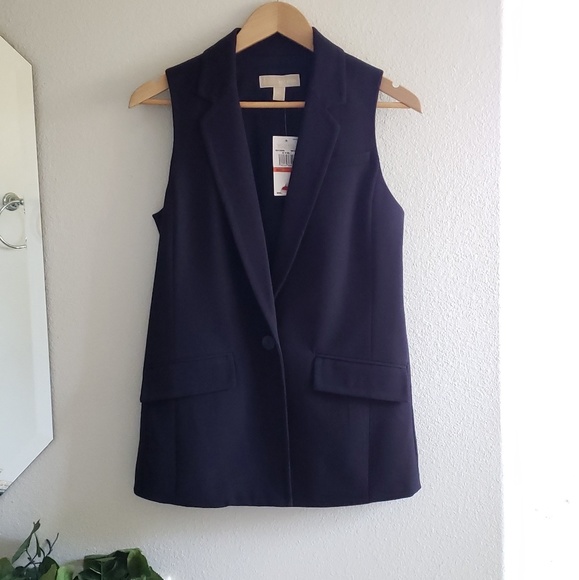 Michael Kors Jackets & Blazers - Michael Kors Deep Navy Sleeveless Blazer Top